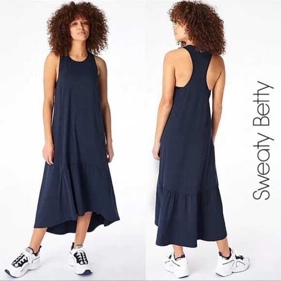 Sweaty Betty Dresses & Skirts - 💕SWEATY BETTY💕 Ace Racerback Midi Dress ~ Navy Blue Large L NWT